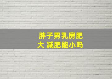 胖子男乳房肥大 减肥能小吗